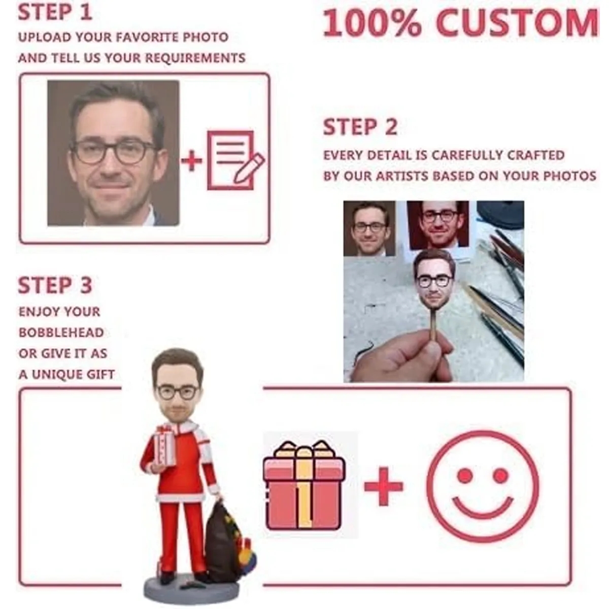 Fully Customizable 6 inch Custom Polymer Clay Bobblehead 3