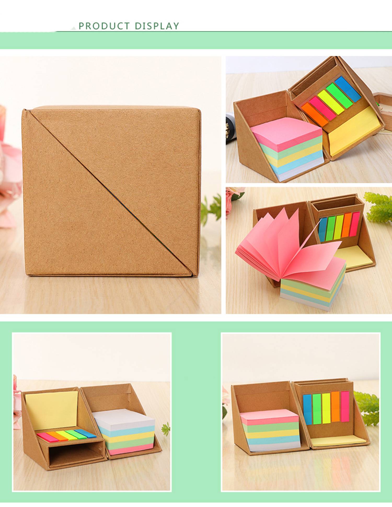 Desk Square Sticky Memo Note Cube Organizer, custom desk accessory with logo imprint 4