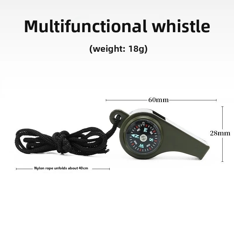 Custom Logo Survival Whistle with Compass Thermometer for Outdoor Safety 5