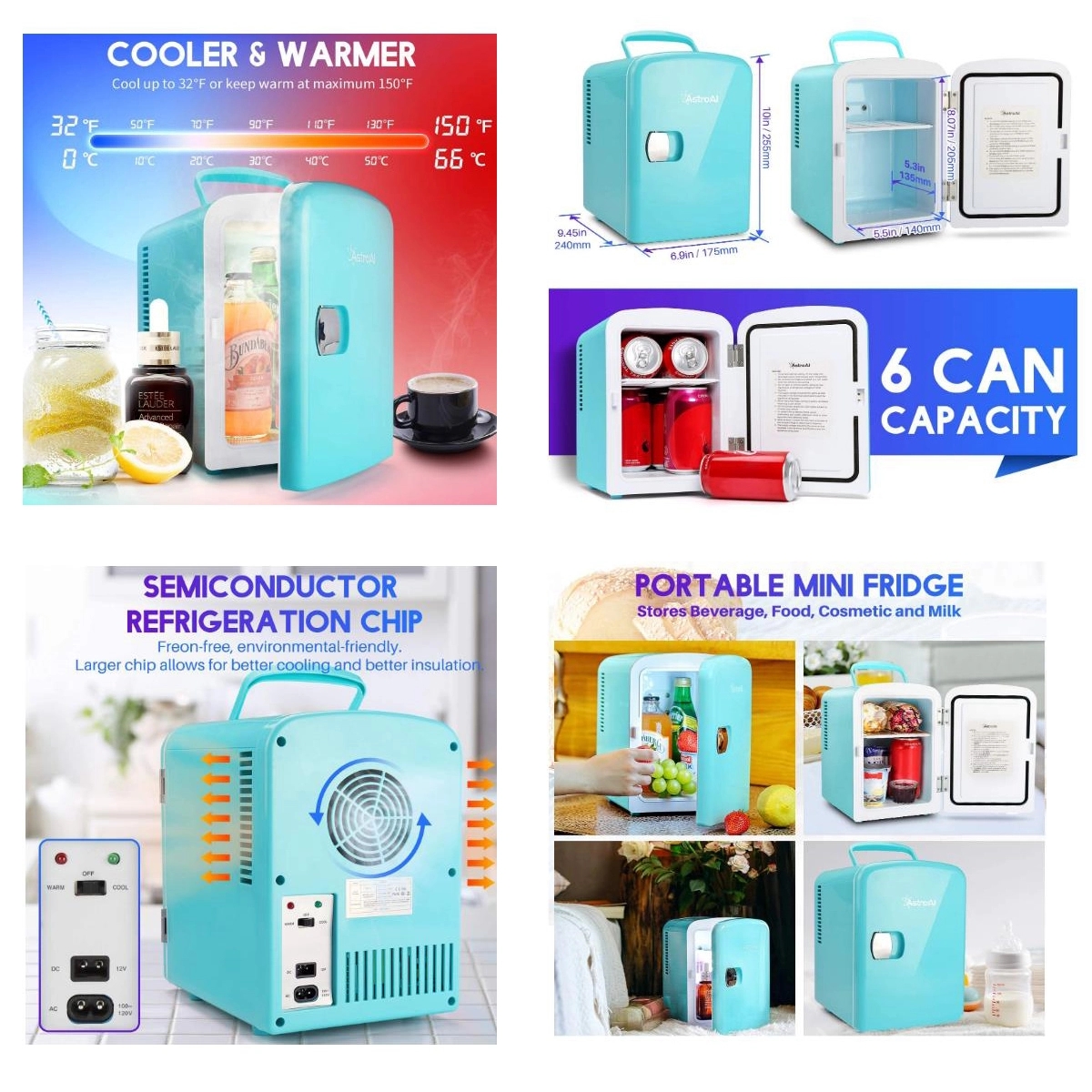 Mini Fridge 4 Liter/6 Can AC/DC Portable Cooler 3