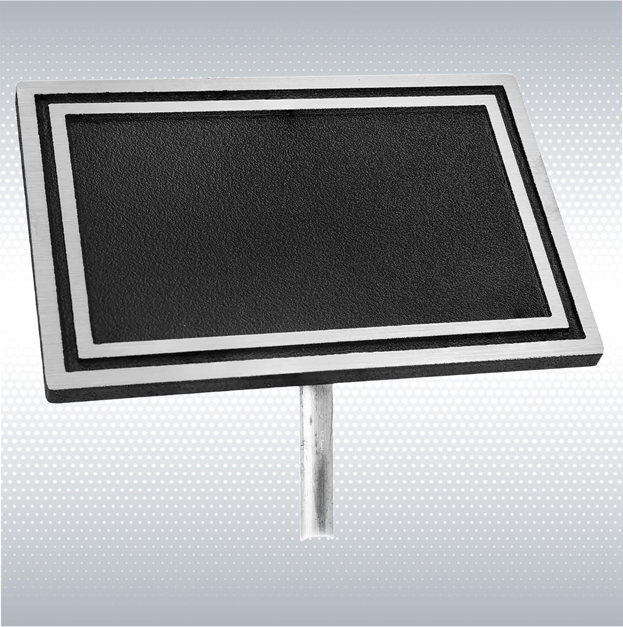 Black/Silver Cast Aluminum Garden Sign W/ 24" Stake 3