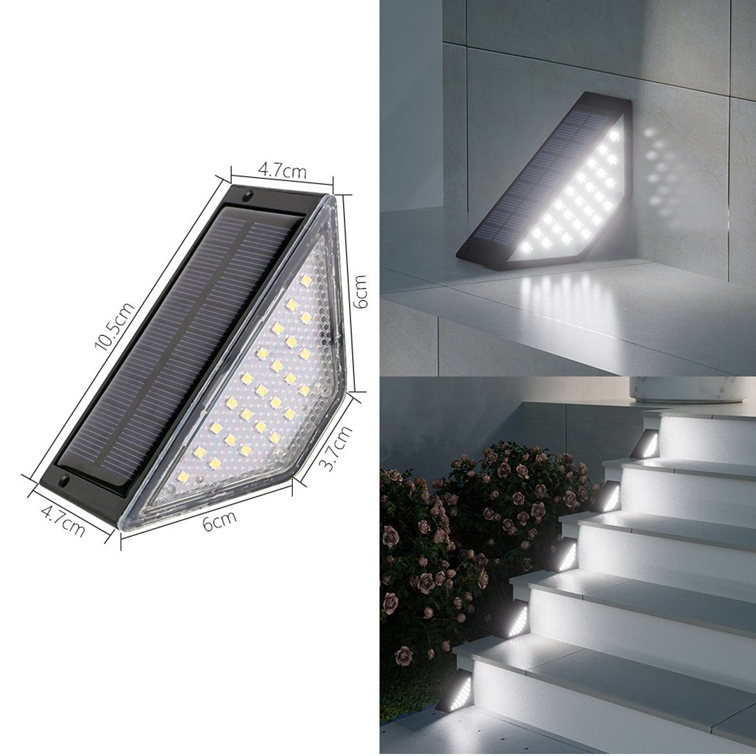 Waterproof Solar LED Step Lights for Outdoor Stairs 5