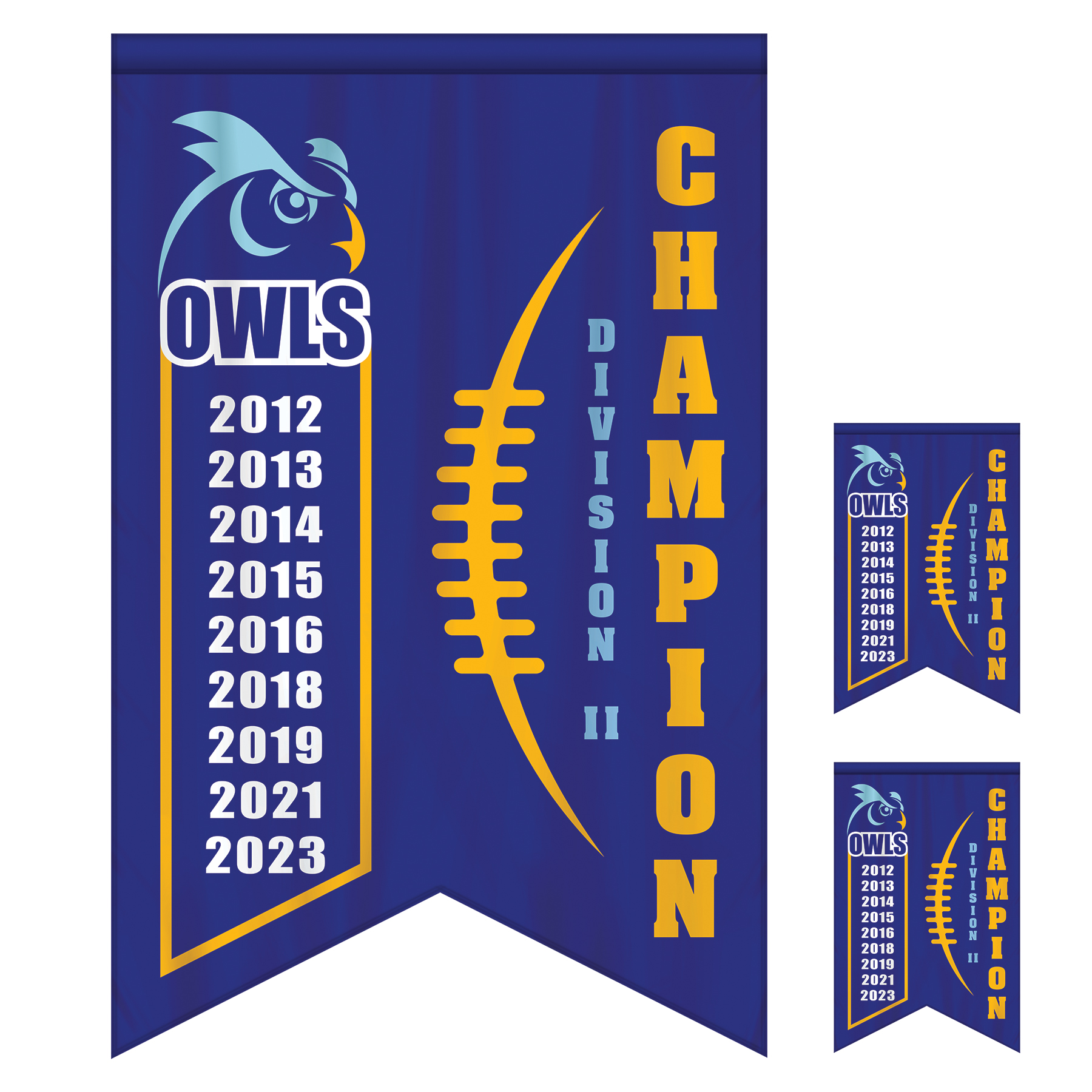 4' x 6' Championship Banner Double Sided Dove Tail Cut 5