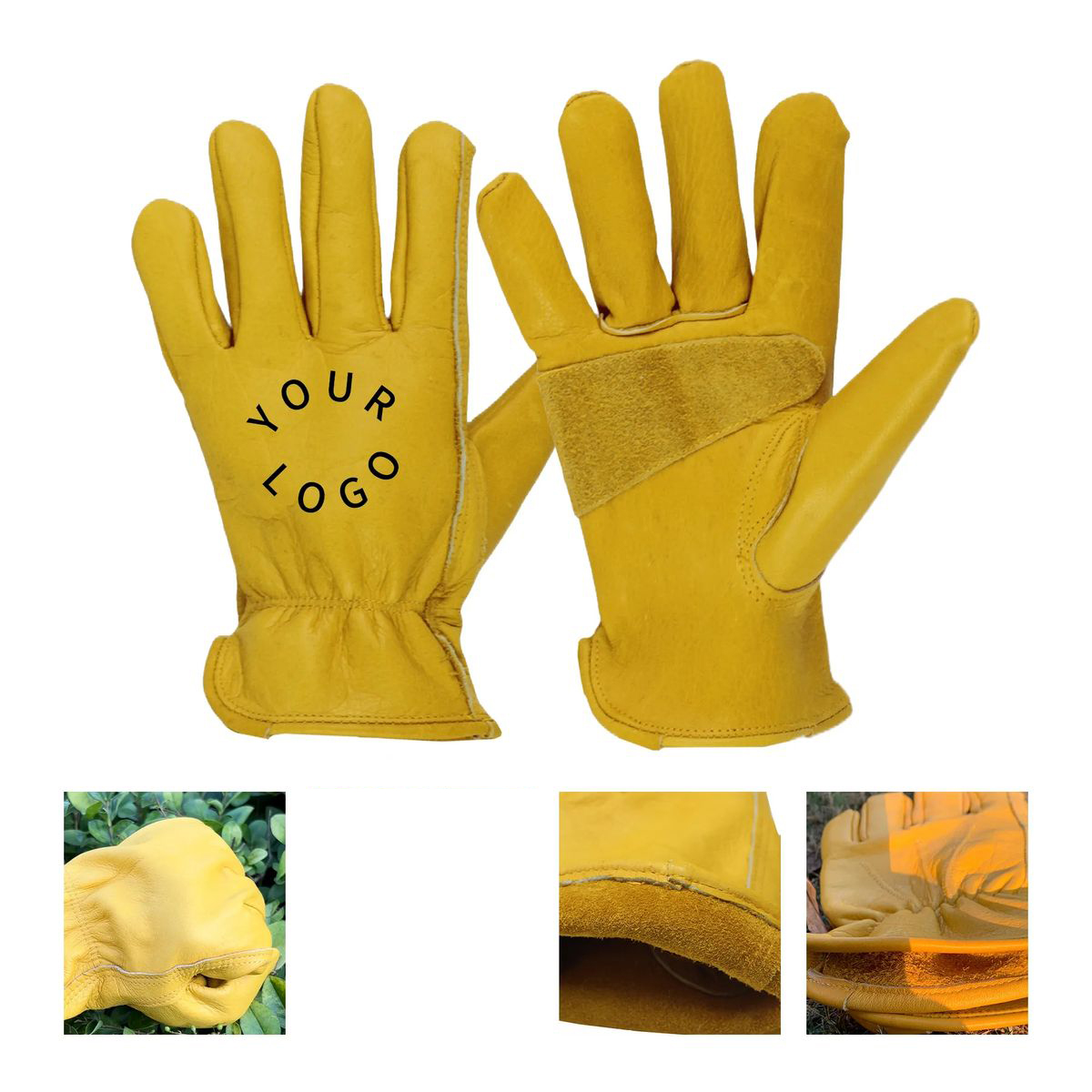Protective Leather Gloves for Construction 2