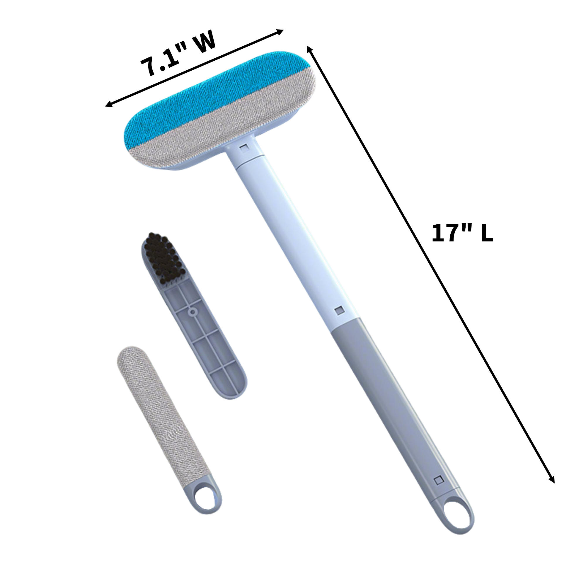Polypropylene Cat Hair Remover Brush With Ergonomic Handle 17" X 7.1" 3