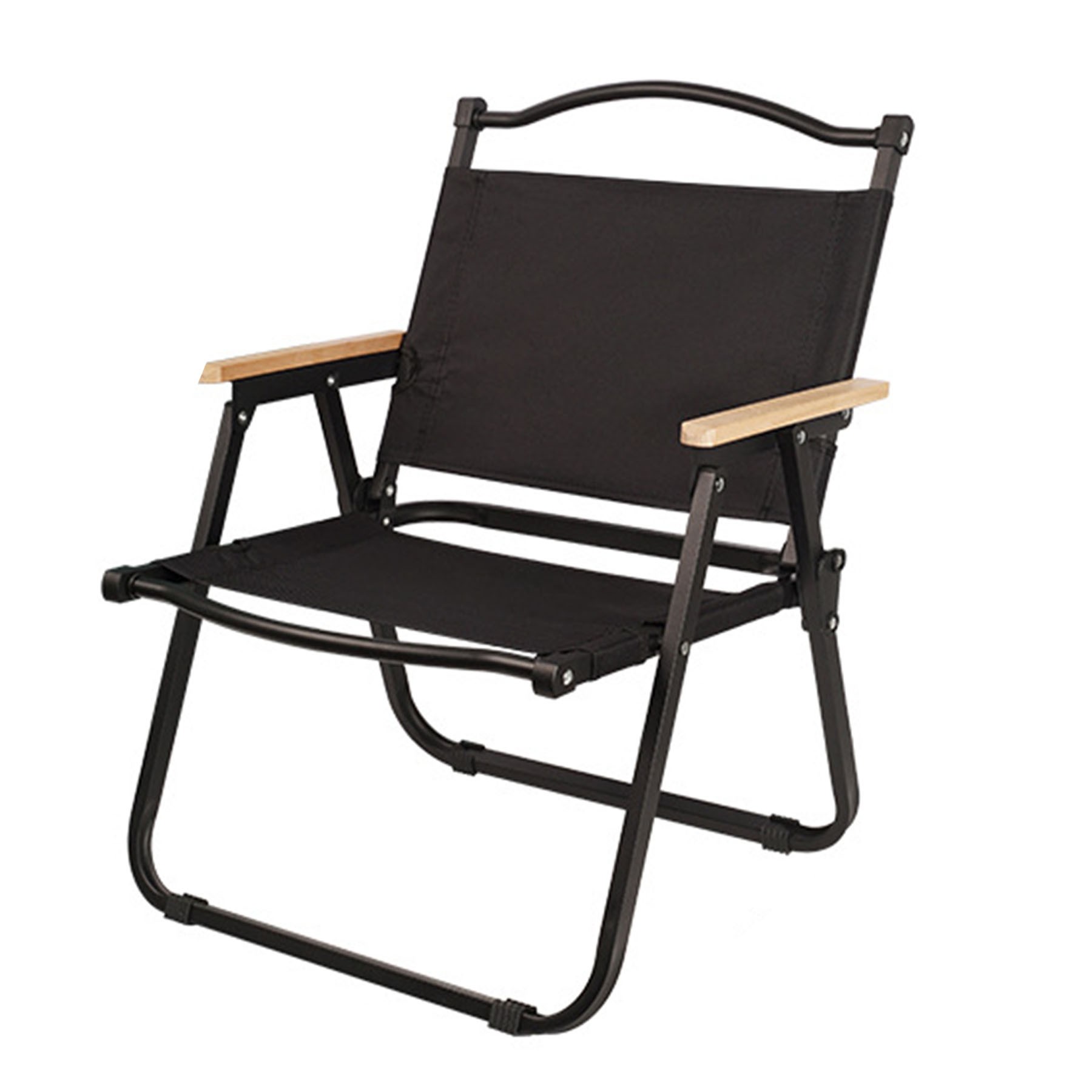 Portable Camping Folding Chair With Wooden Armrest 3