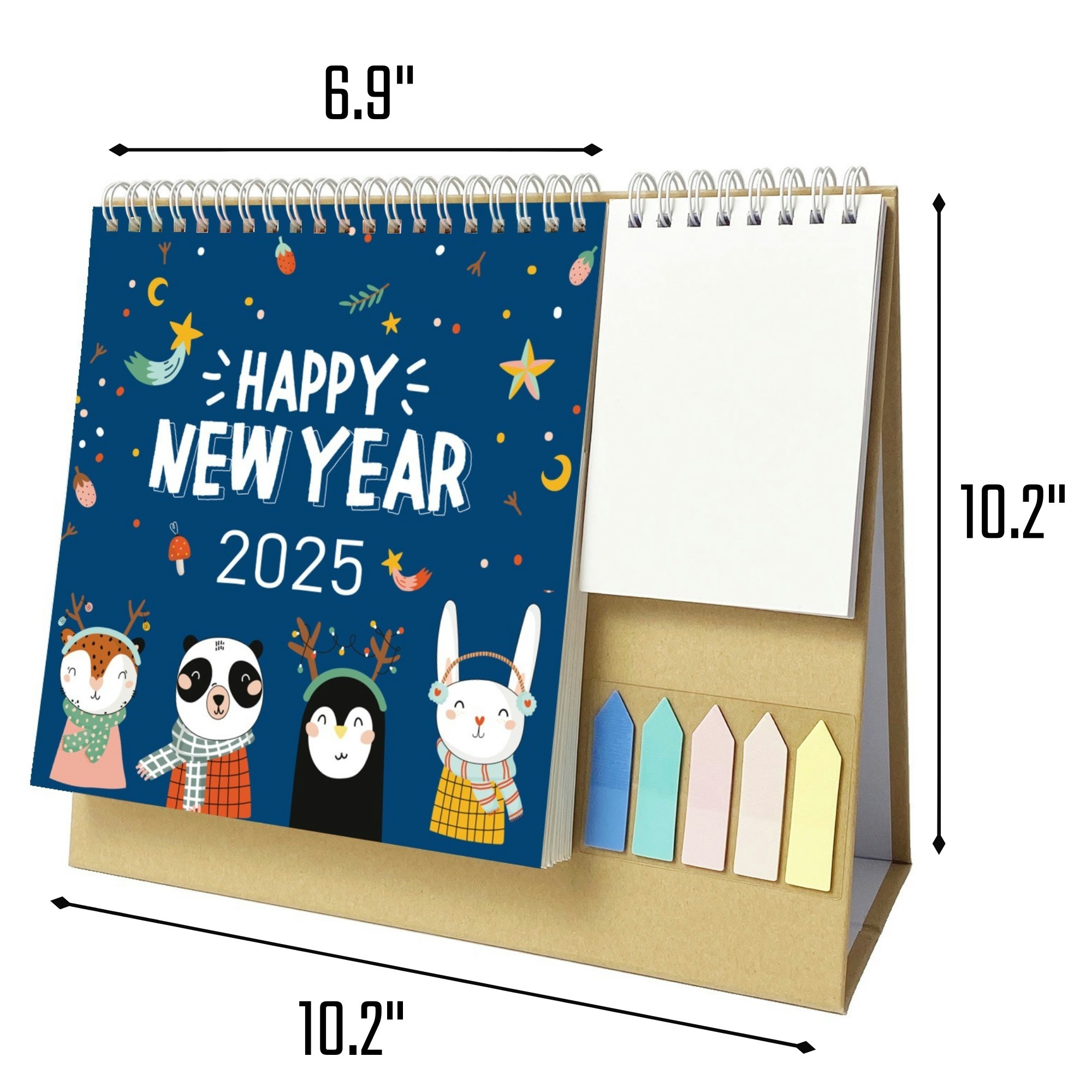 18 Months 10.2"*10.2" Starry Sky Plant Desk Calendar From Jan 2025 To June 2026 3