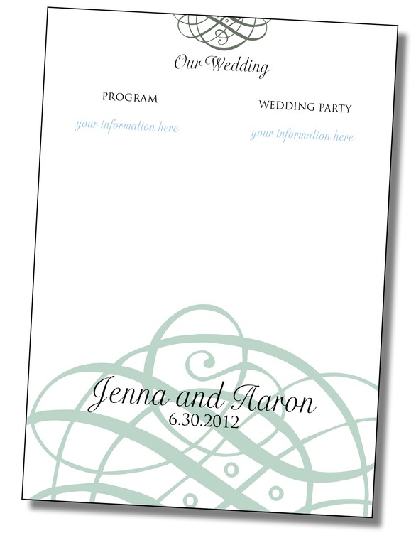 Wedding Program Card Flat - 5x7 4