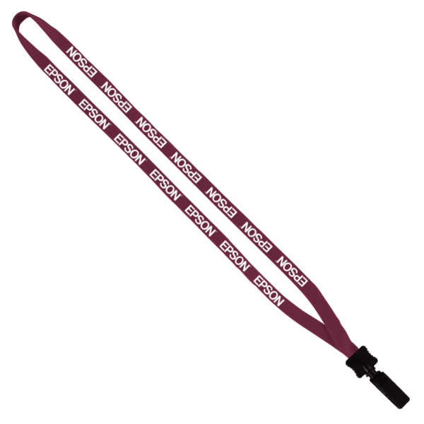 1/2" Cotton Lanyard with Plastic Clamshell & Bulldog Clip 4