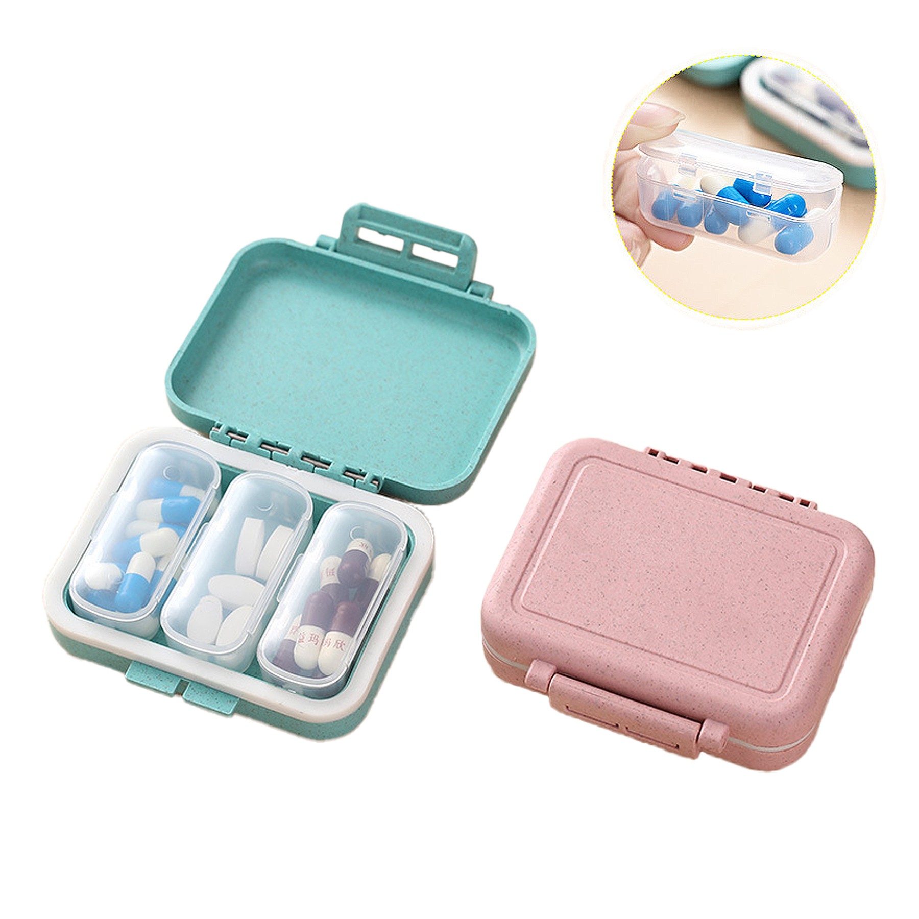 Double Sealed Environmentally Friendly 7 Day Daily Pill Case 1