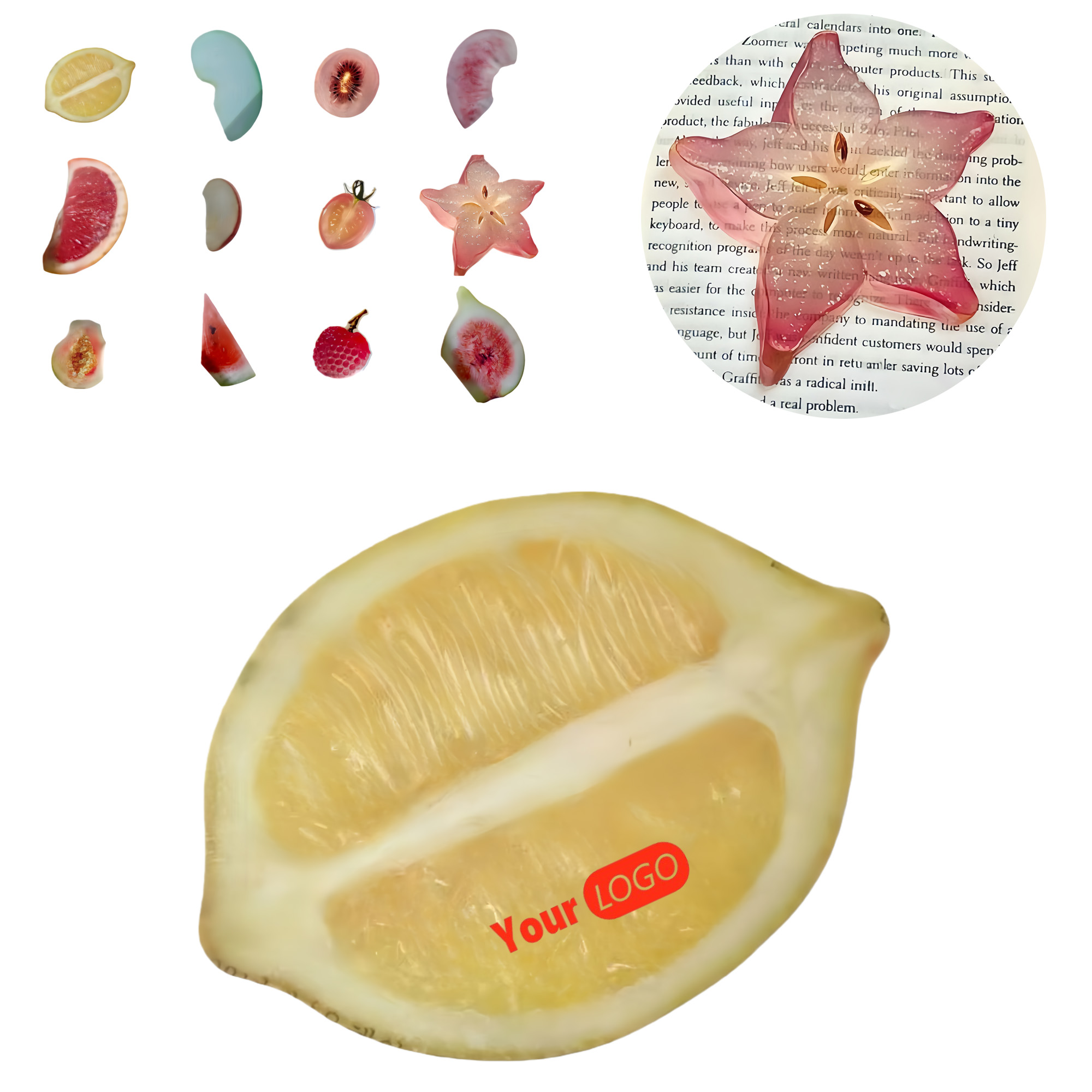 PVC Fruit Creative Transparent Bookmark 1