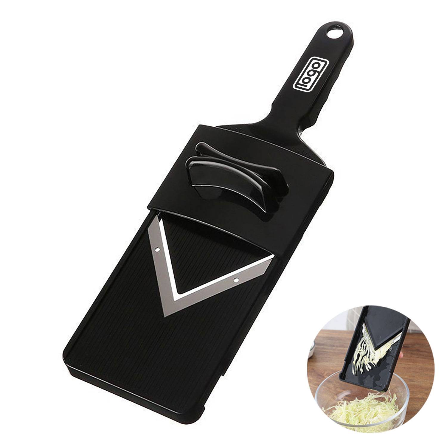 Hanging Stainless Steel Multi-Function Vegetable Slicer, custom kitchen gadget with logo imprint 1