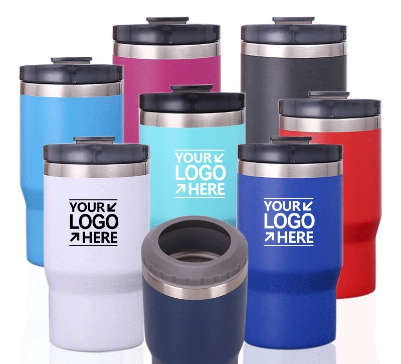 Stainless Steel Can/Bottle Insulator, 14oz Two-Way Lids 17
