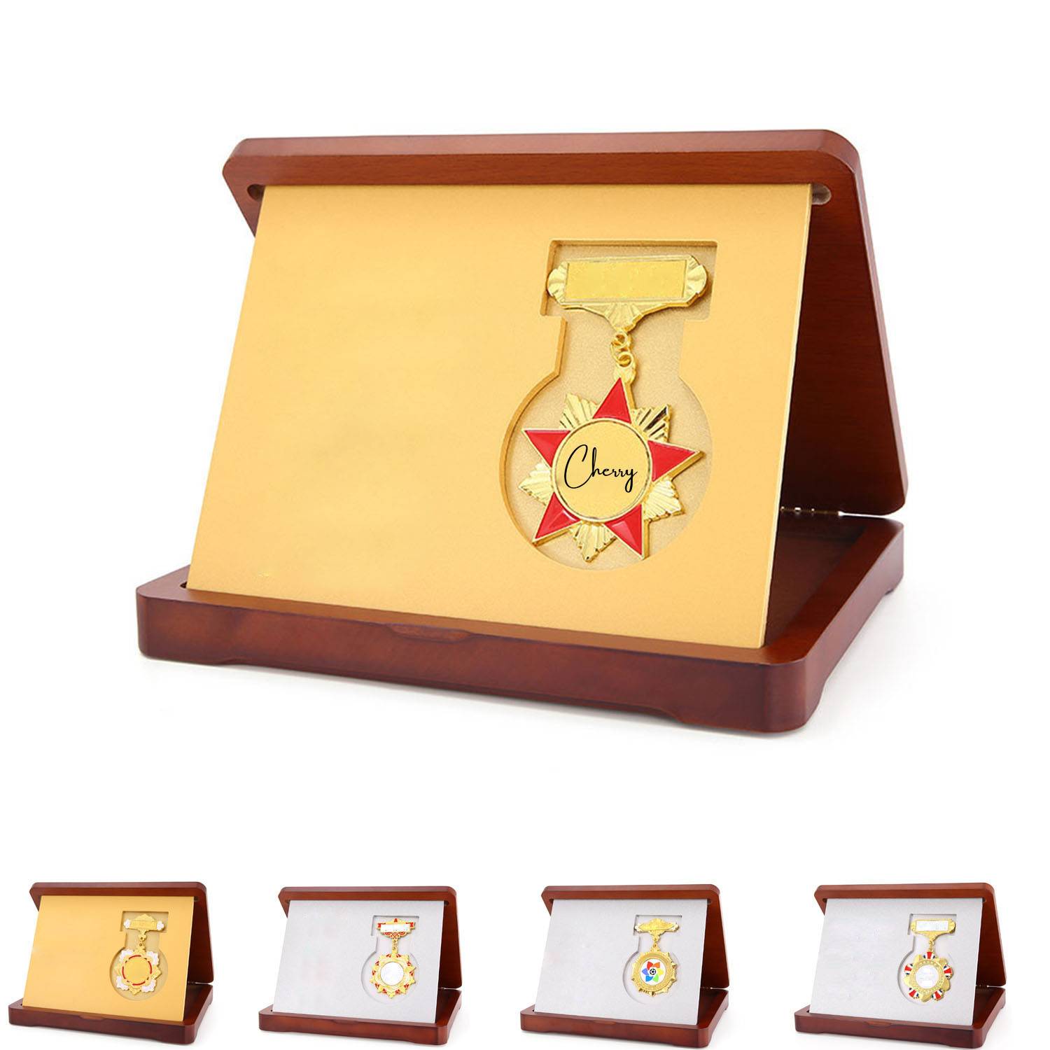 Medal With Wooden Box Commemorative Prize 4