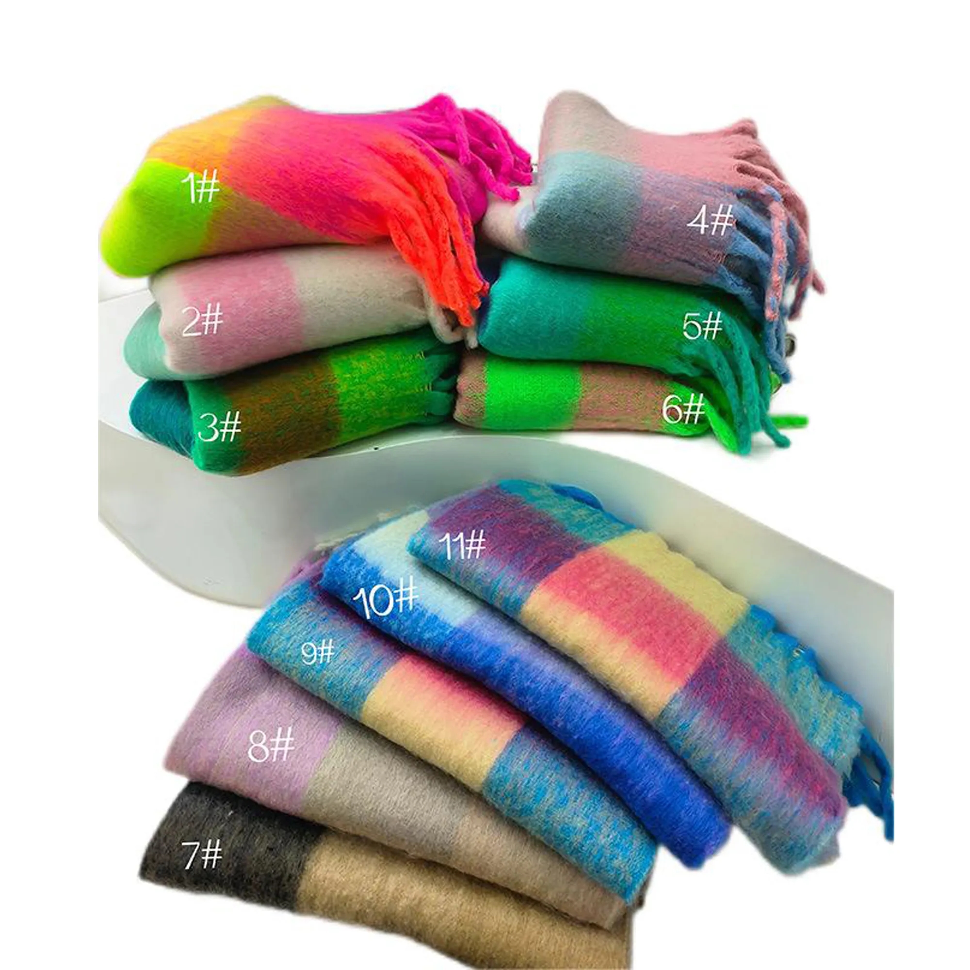 Thickened And Elongated Gradient Scarf 2