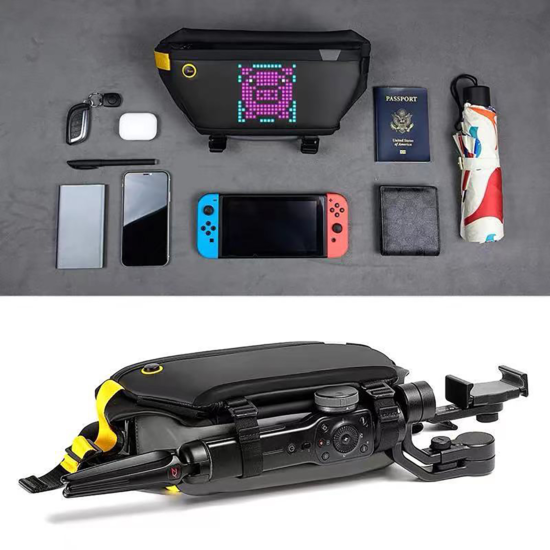 LED Display Waterproof Travel/Cycling Crossbody Bag 11