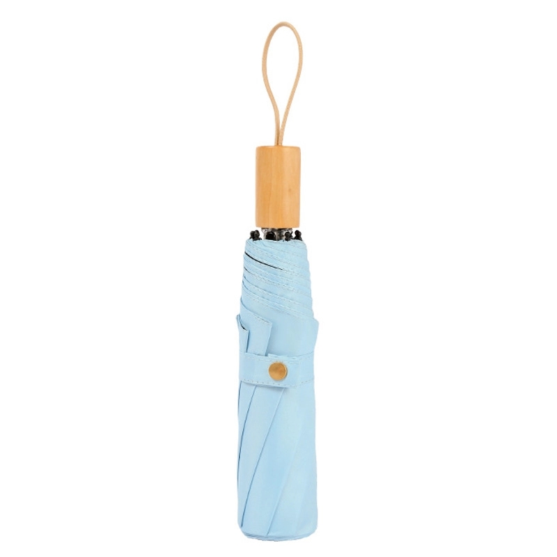 Custom Foldable Sun & Wind Proof Umbrella with Wooden Handle 12