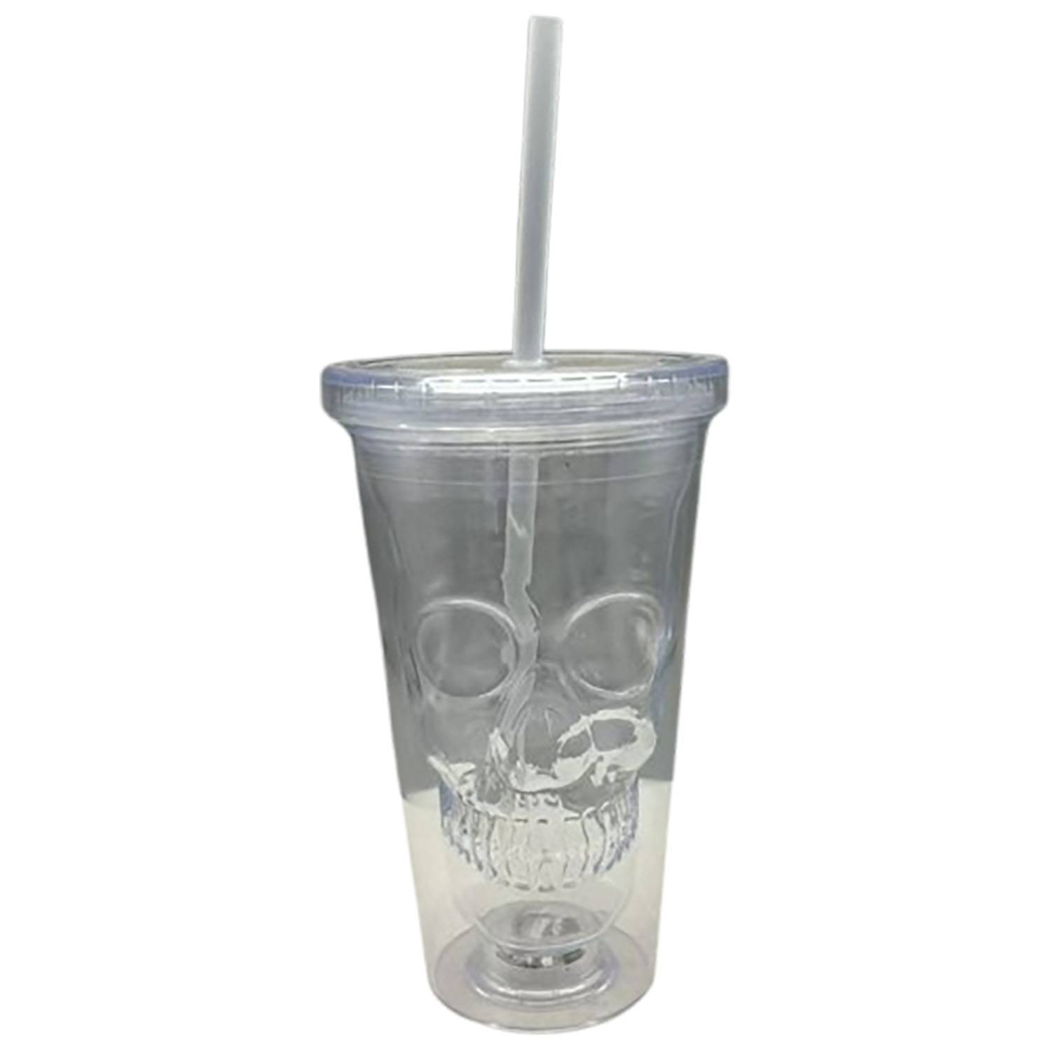 12oz LED Light Up Halloween Skeleton Straw Cup 5