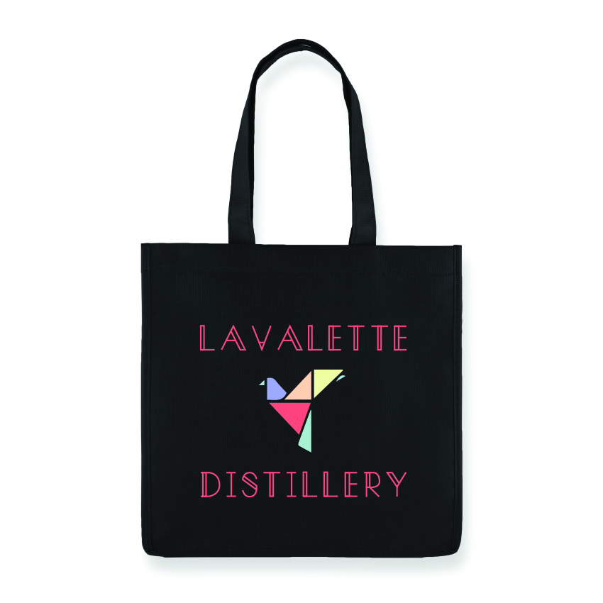 True® Non-Woven Grocery Tote - Black 1