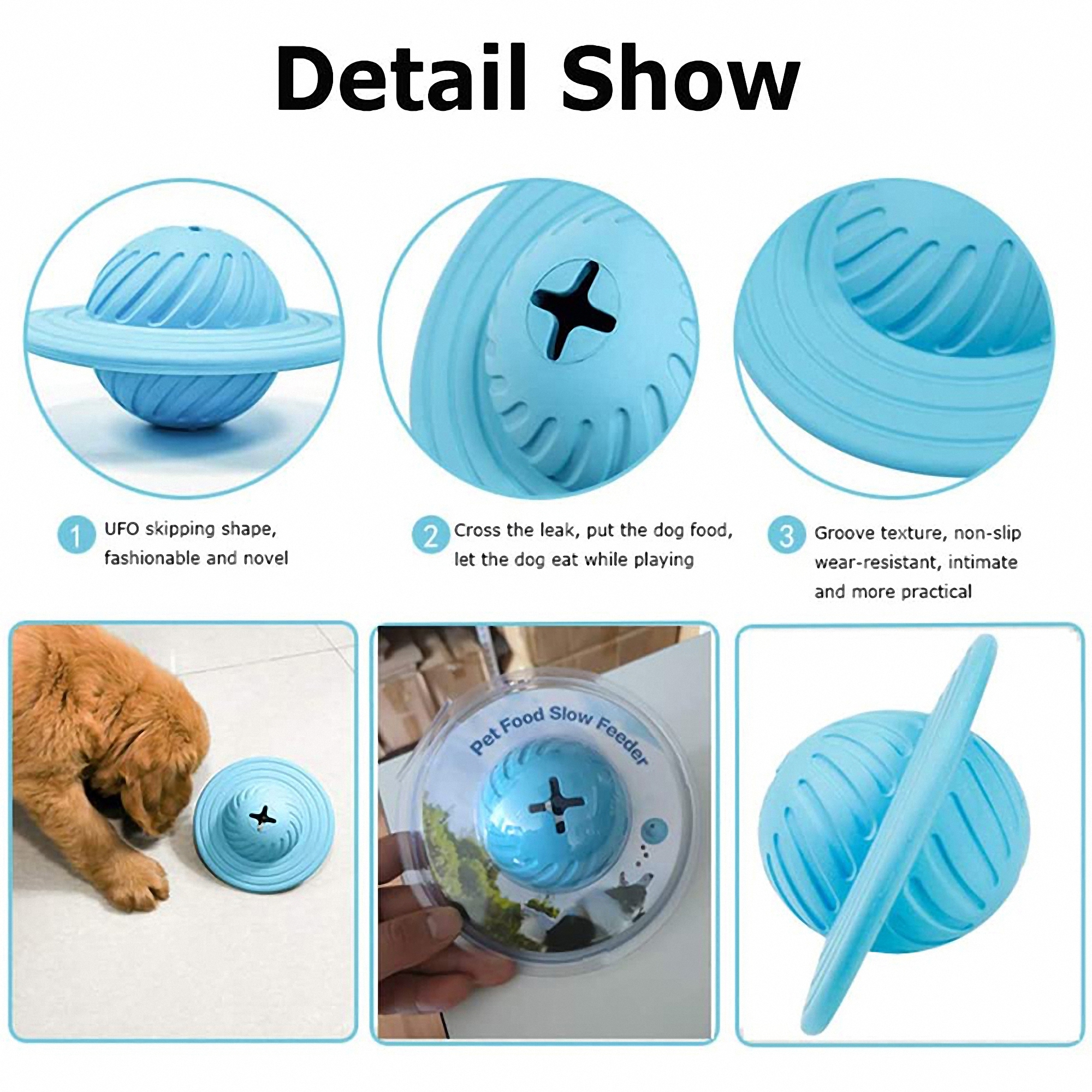 Interactive UFO Dog Feeder Toy Ball 5