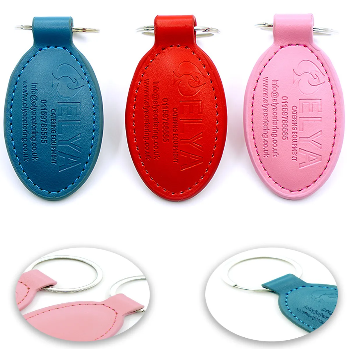 Multicolor Hotel Promotion Customized Leather Keychain 2