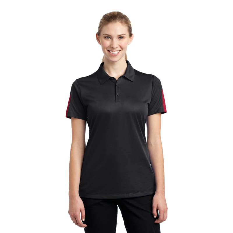 Sport-Tek Women's PosiCharge Active Textured Colorblock Polo. 15
