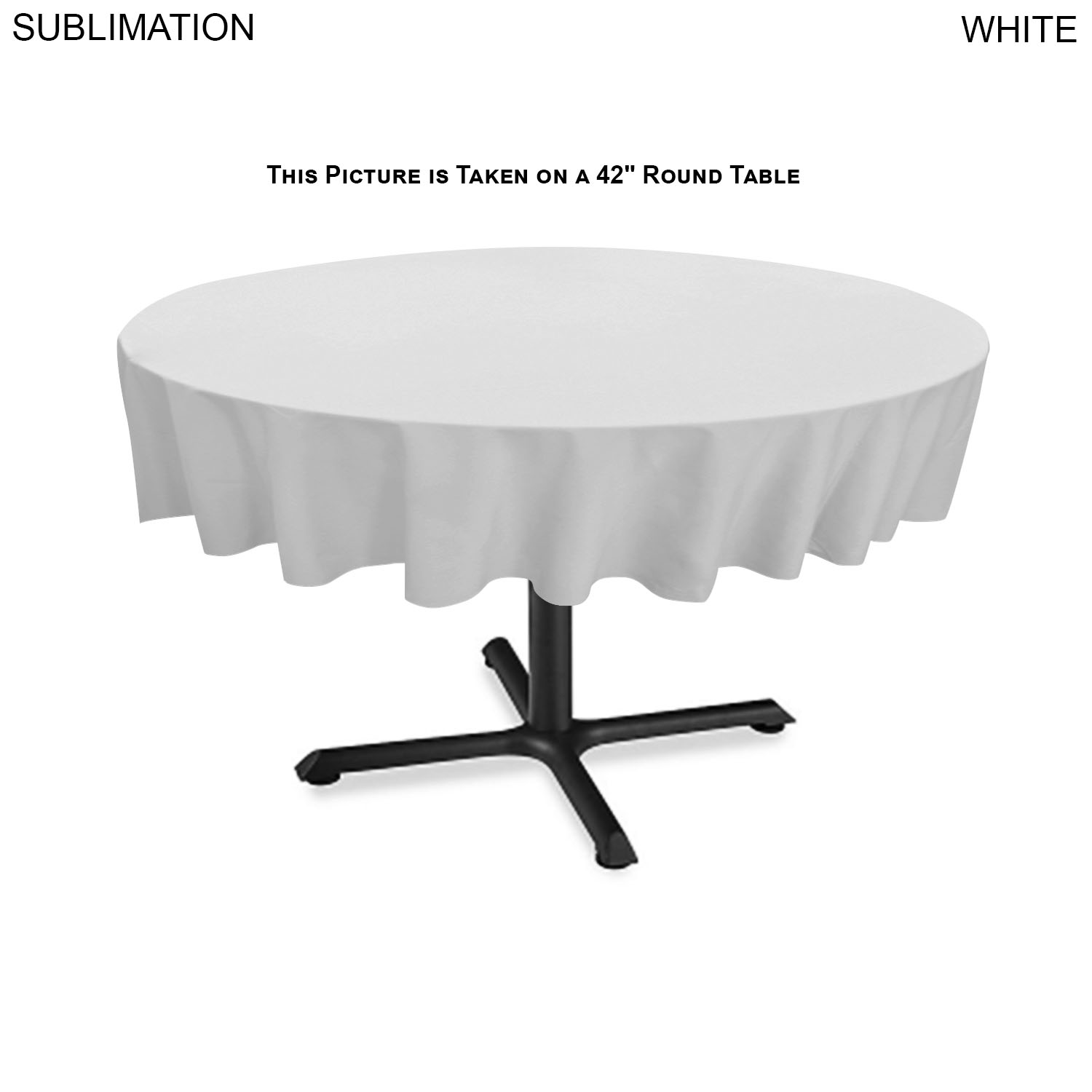 24Hr Express Ship - Sublimated Round Table cloth, 60" Diameter, Covers tables 55" round or smaller 1