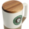 Tahoe Tea & Coffee Ceramic Mug with Wood Lid 16oz 18