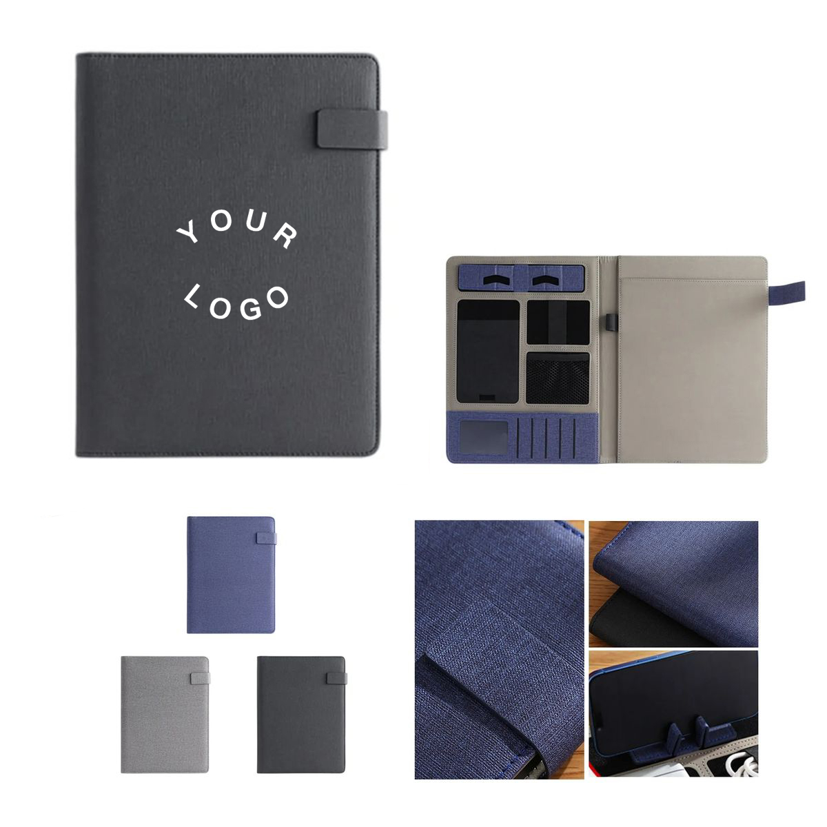 PU Business Portfolio with Memo Pad and Card Slots 2