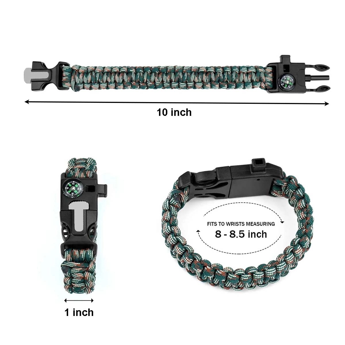 5 In 1 Survival Paracord Bracelet 2