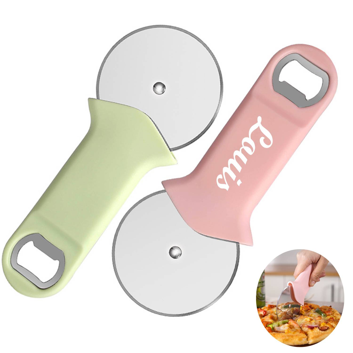 2-in-1 Multipurpose Pizza Plastic Cutter Wheel Opener 8