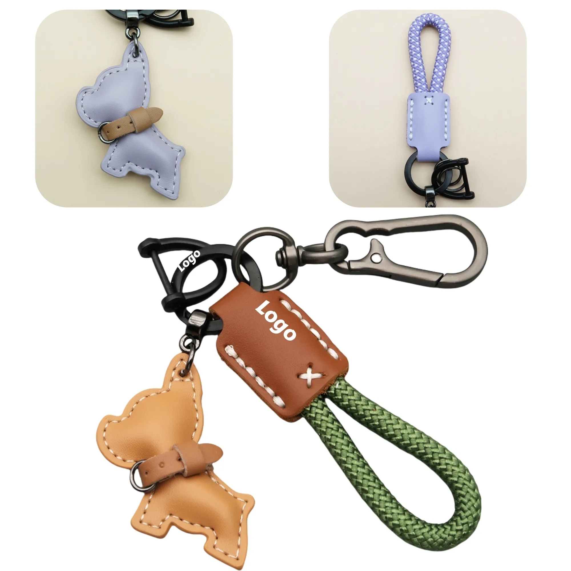 Handmade Leather Dog Keychain