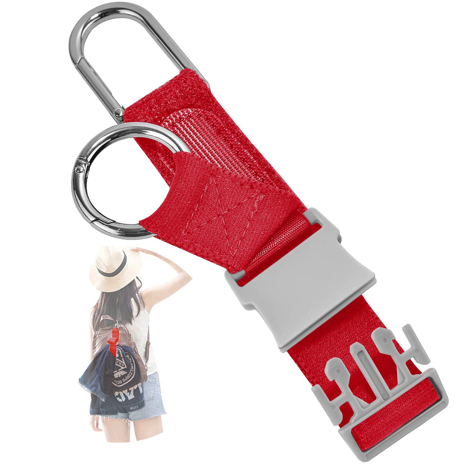 Elastic Jacket Gripper Travel Strap with D-Ring Hooks and Buckle 3