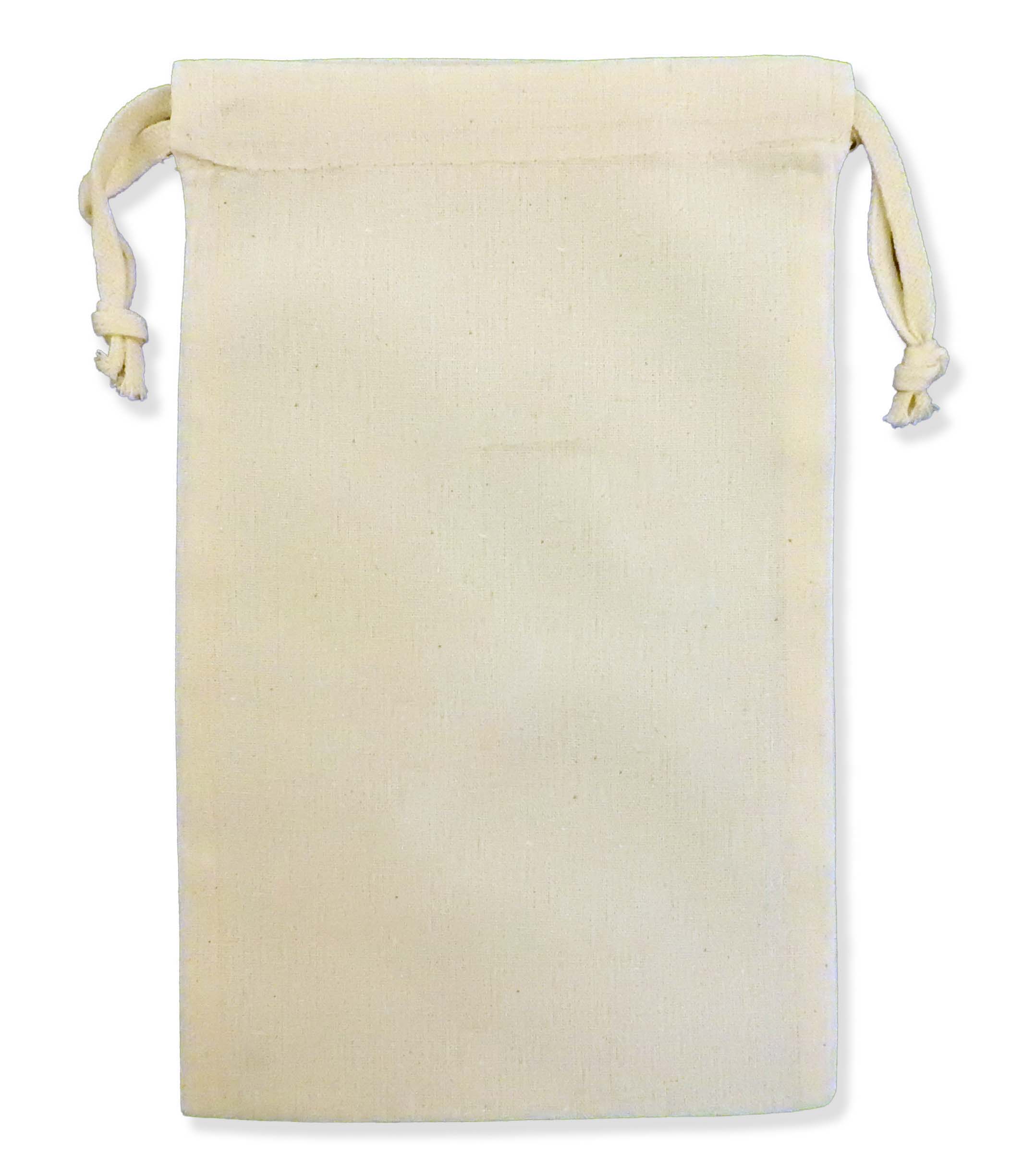 Weedy 100% Natural Cotton Drawstring Bag 5.75 X 9.75" 1