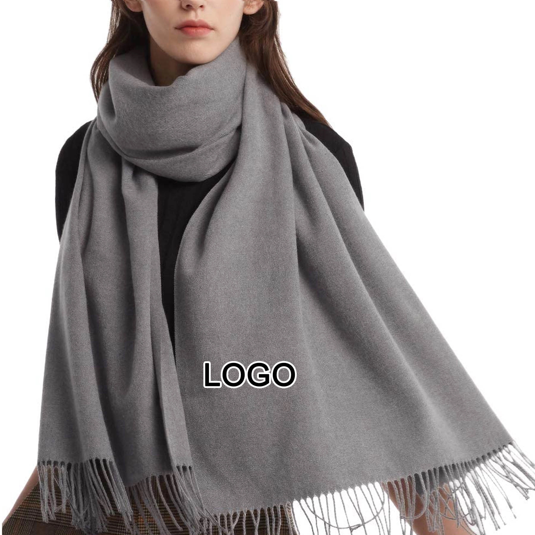 Women Winter Cashmere Scarf wIth Tassel 2