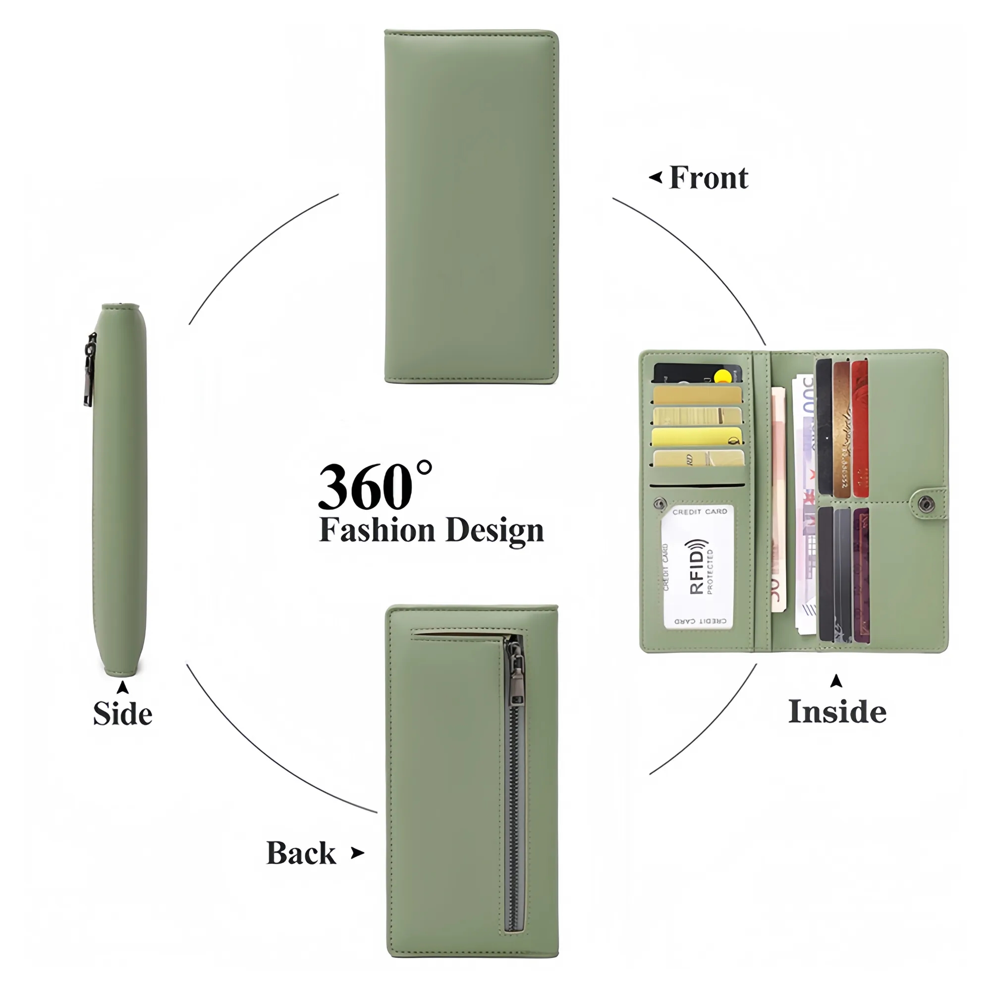 RFID Anti-theft Brush Leather Wallet Card Bag 2