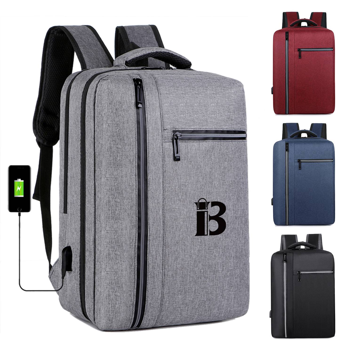 Oxford Laptop Backpack With USB Charging Port 5