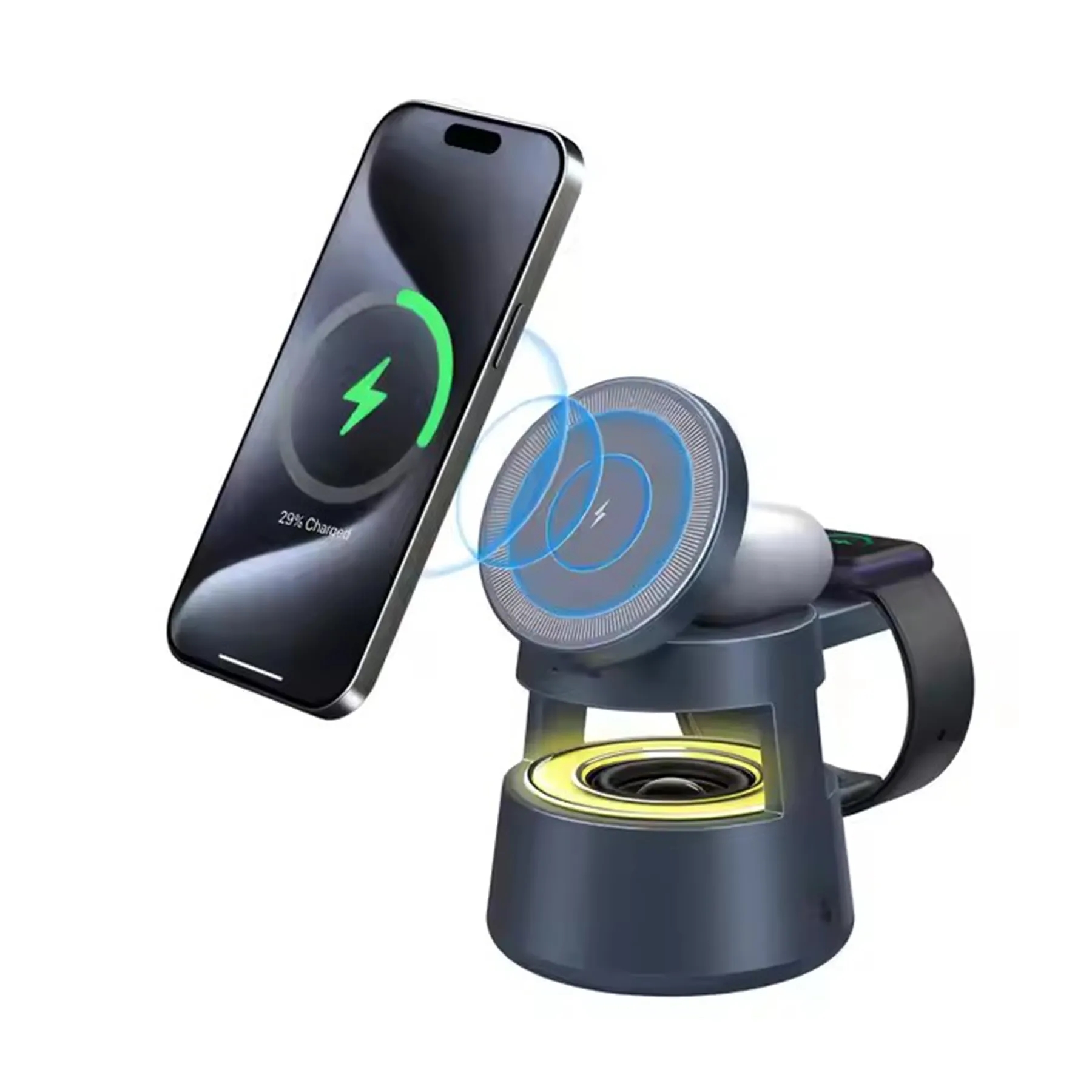 Multifunction 15W Foldable Magnetic Wireless Charger Speaker 3