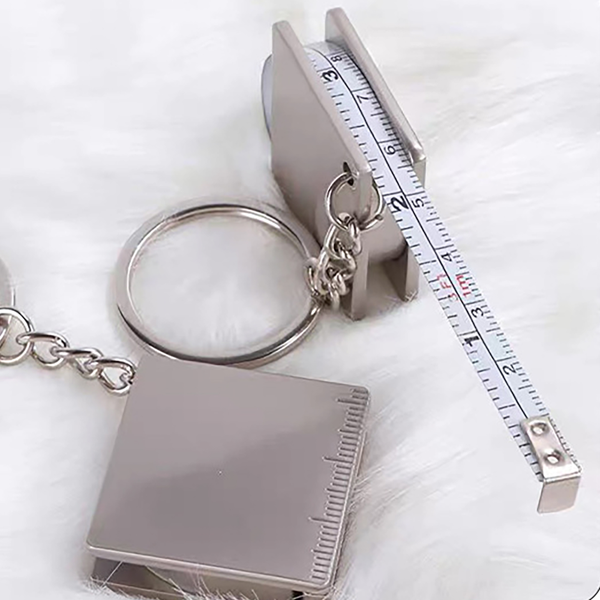 1.2m Metal Mini Ruler Tape Measure Multifunctional Keychain 2