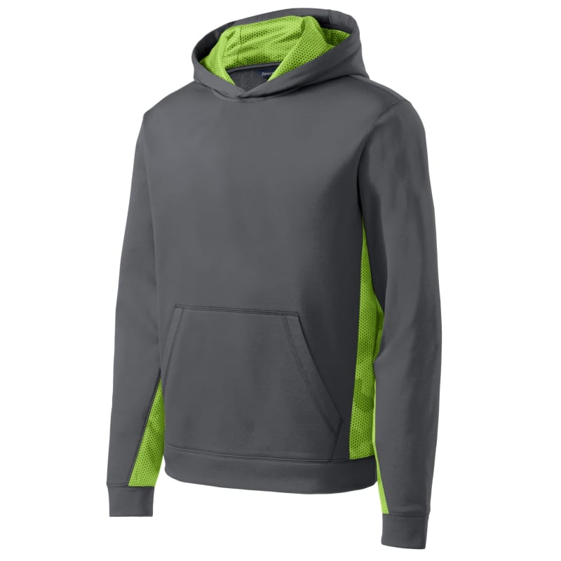 Sport-Tek Youth Sport-Wick CamoHex Fleece Colorblock Hooded Pullover. 5