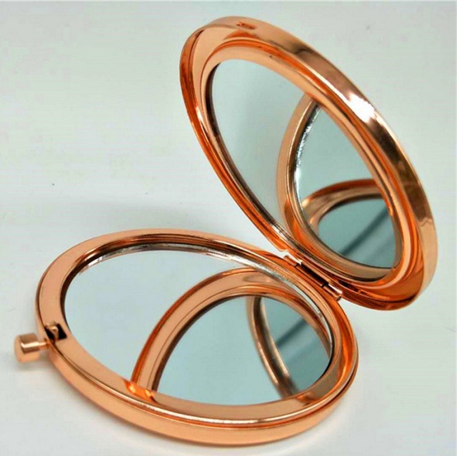 Crystal Rose Gold Metal Frame Pocket Mirror 6