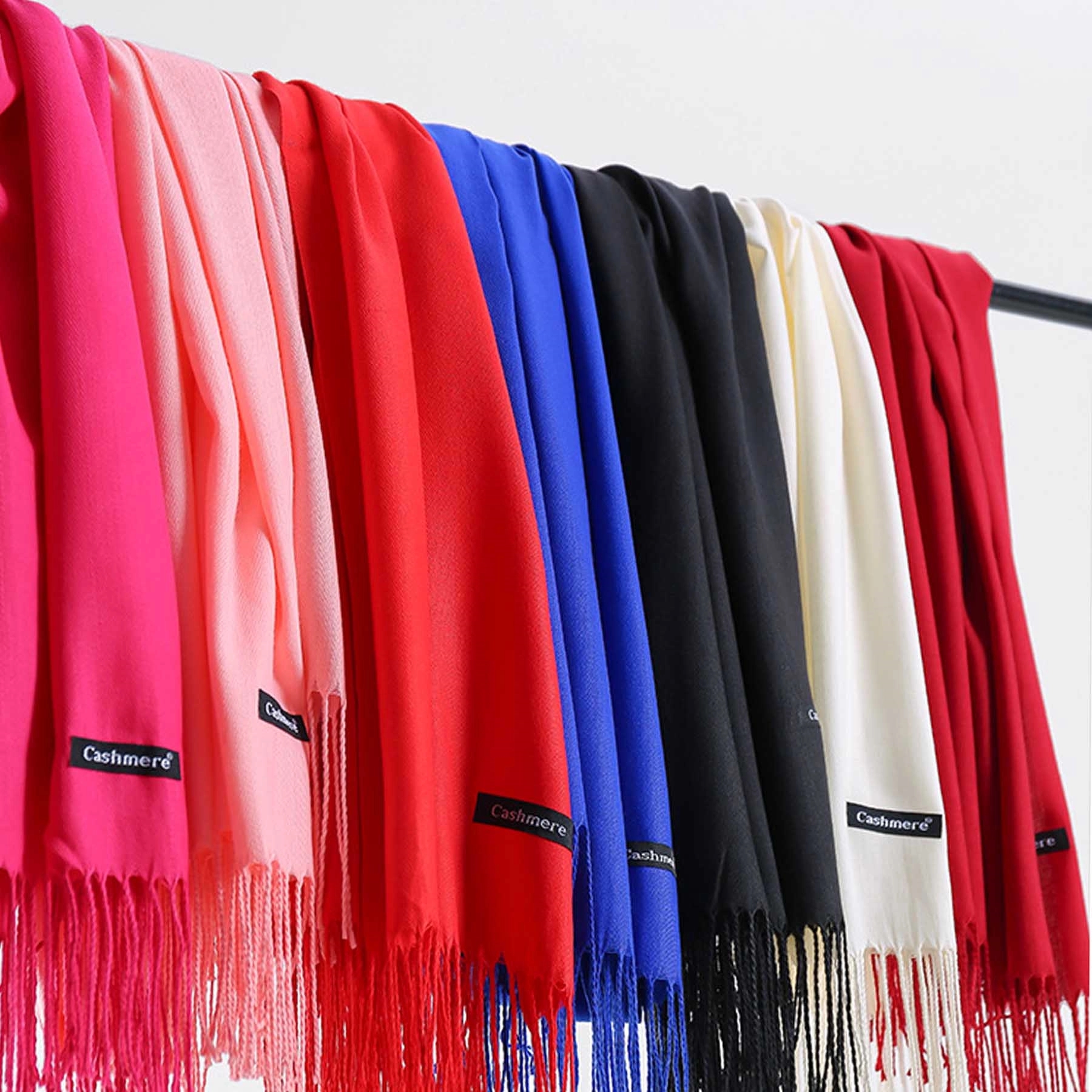 Womens Large Soft Cashmere Feel Pashmina Shawls Scarf 1