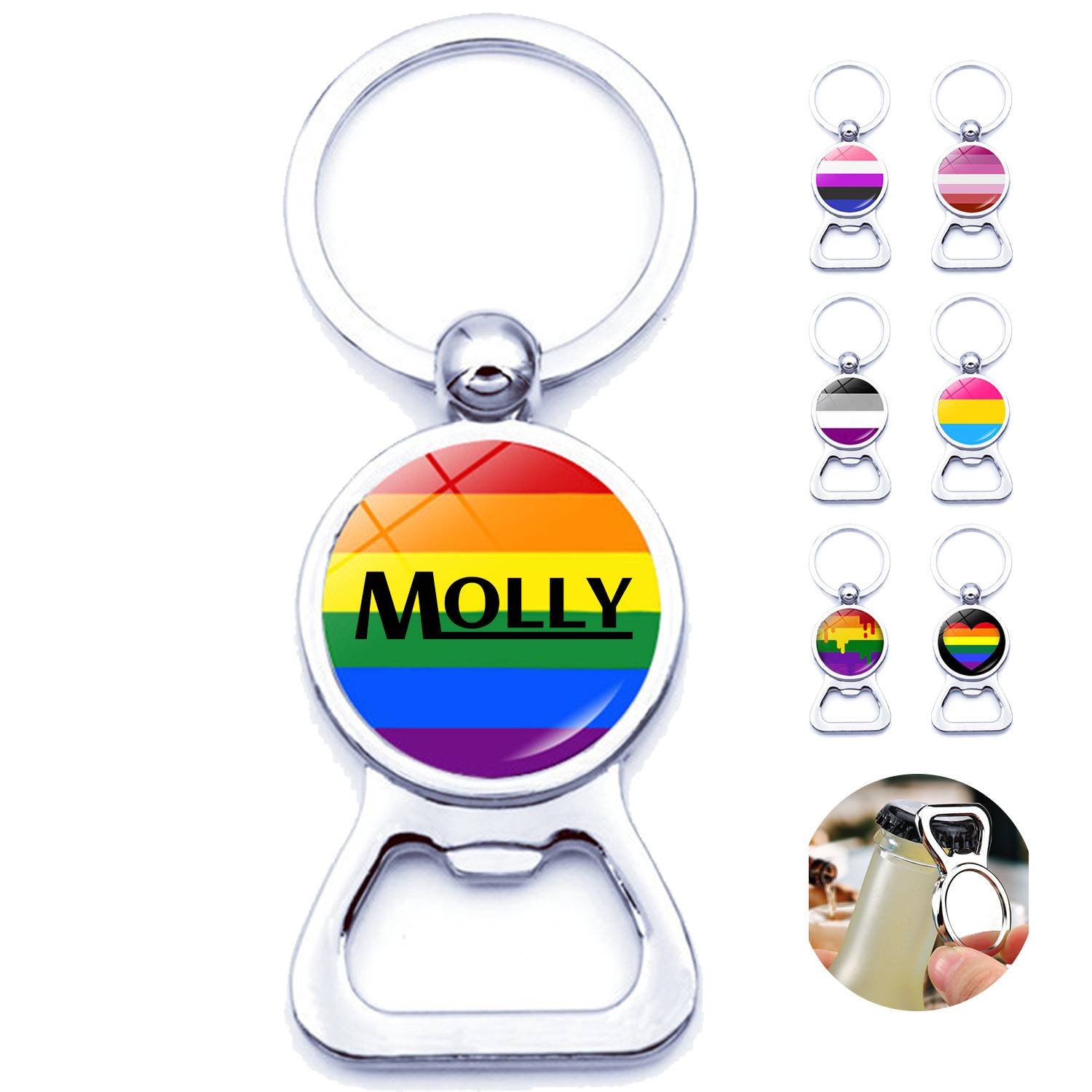 Rainbow Pride Key Chains W/ Bottle Opener 4