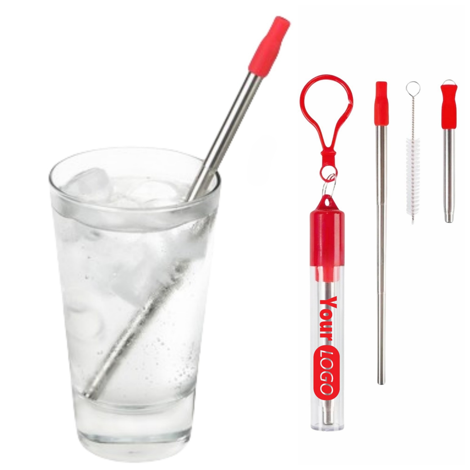 Slide Collapsible Straw With Keychain 3