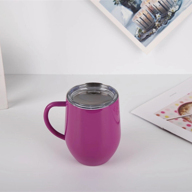 Custom 12 oz Stainless Steel Travel Coffee Mug With Handle 10