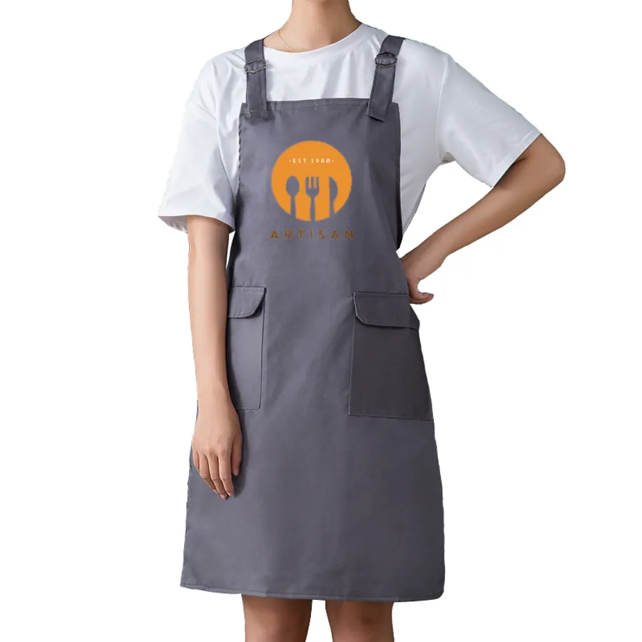 Double Shoulder Strap Pocket Apron 6