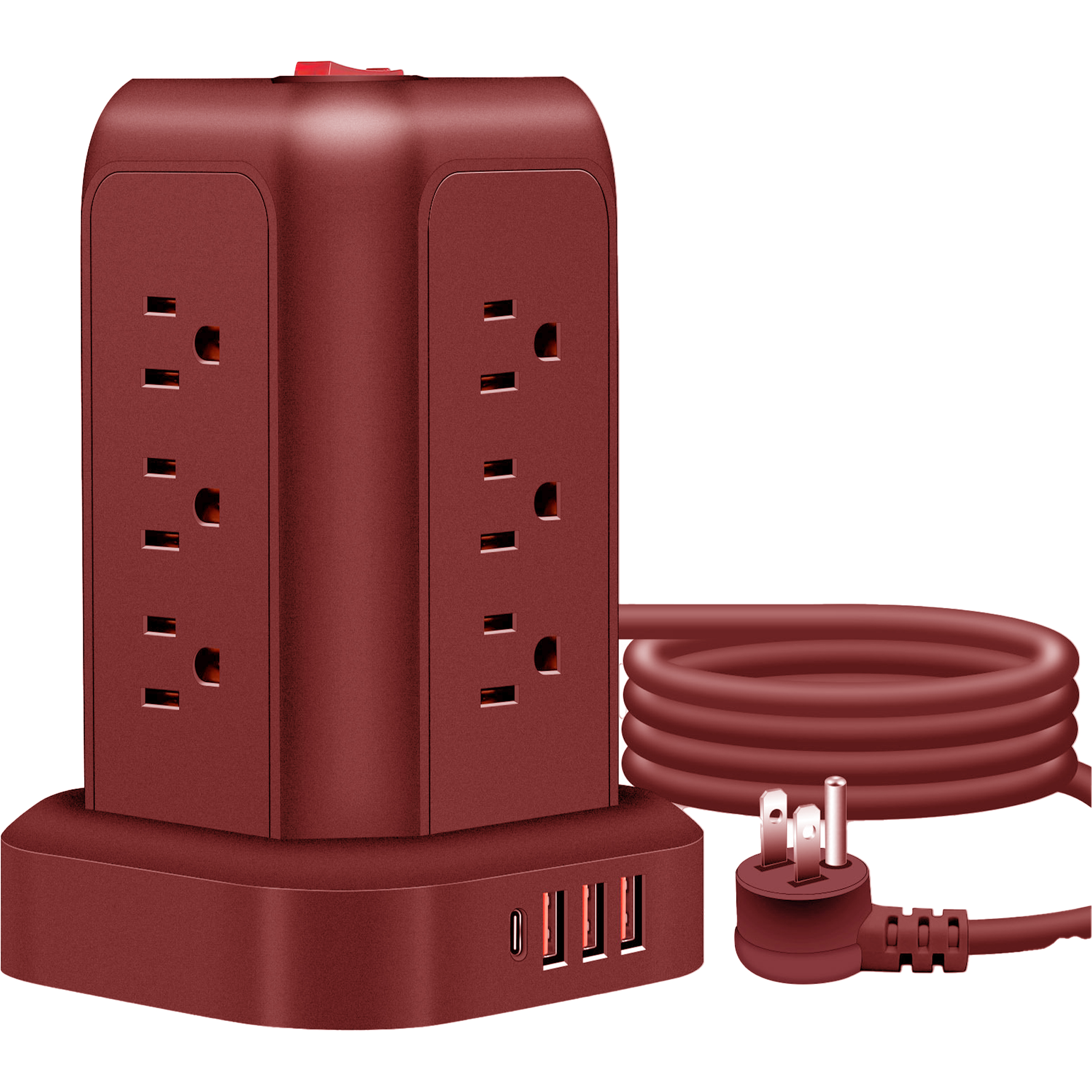 Plastic 360-Degree Multi-Outlet Tower Power Strip With Usb Charging 6