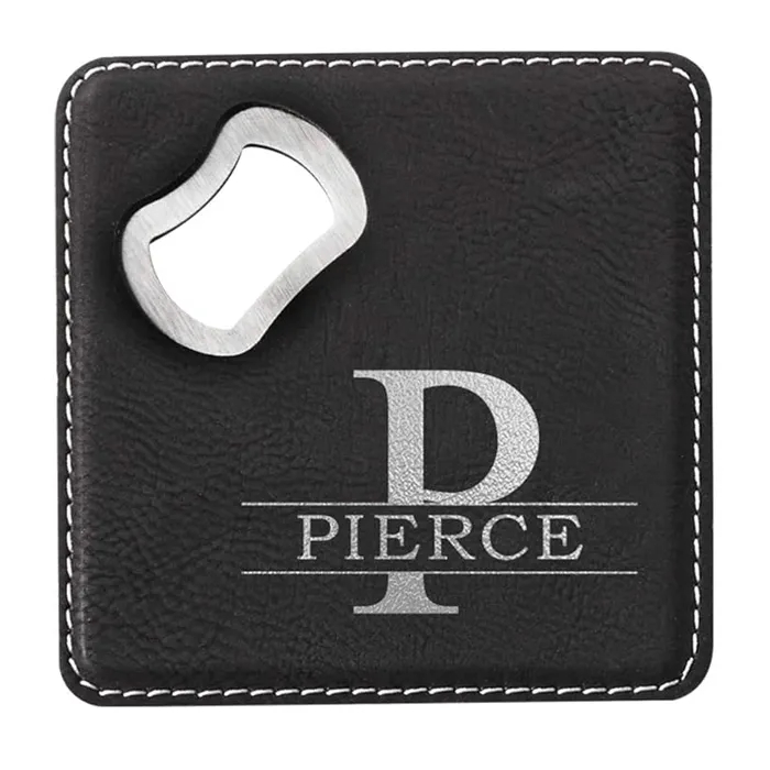 Square Leather Coaster Bottle Opener 2