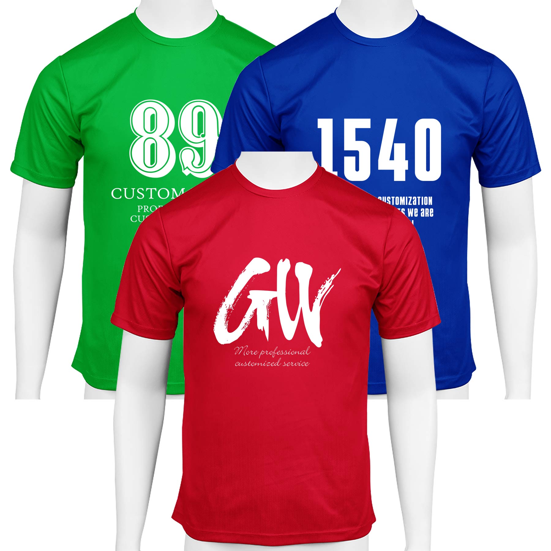 Unisex Polyester Neck Round Short Sleeve T-Shirt 1