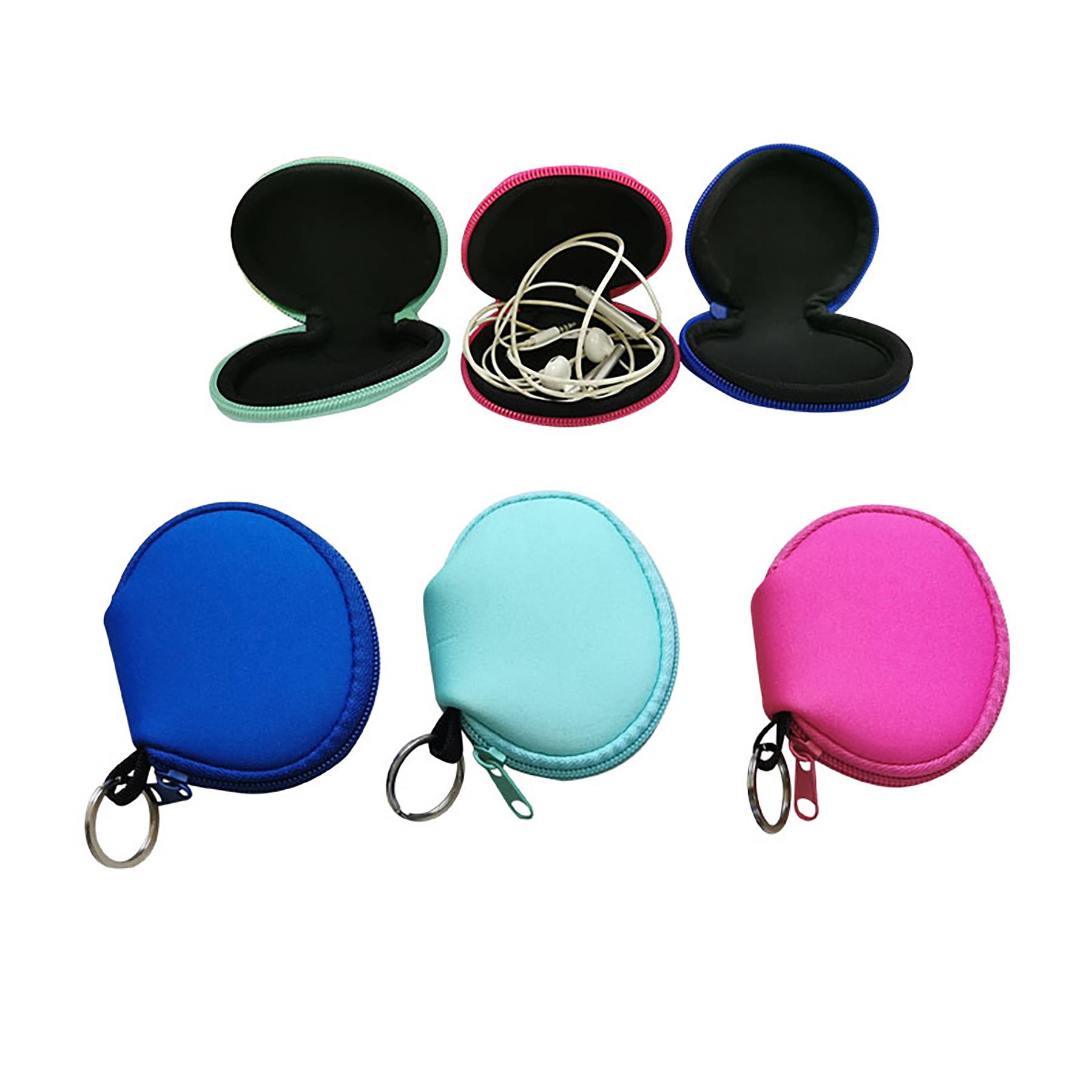 Waterproof Neoprene Earbud Case/Bag Zipped Coin Purse 3